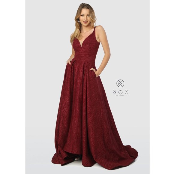 BEAUTIFUL DRESS-R218-BURGUNDY